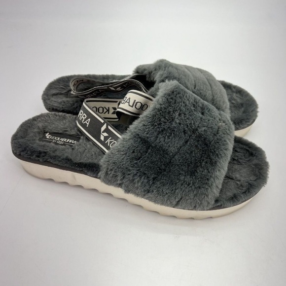 UGG Shoes - Koolaburra by UGG Women's Fuzz'n II FD1020K Gray Faux Fur Slippers - Size 11